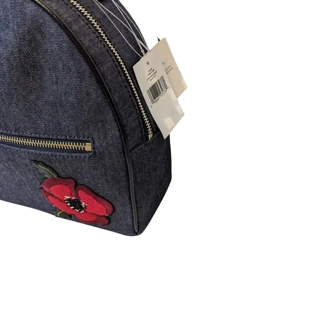 Kate Spade Grove Street Denim Poppy Embroidered Backpack New with Tag MSRP $299